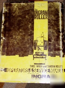 Ingram roller operators&service manual~3 wheel&tandem