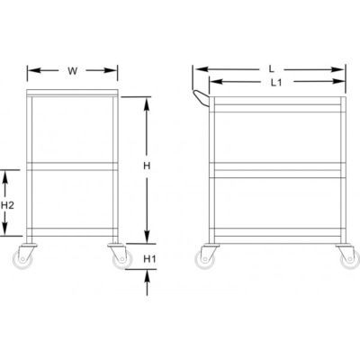 Utility cart stainless steel 250LBS load